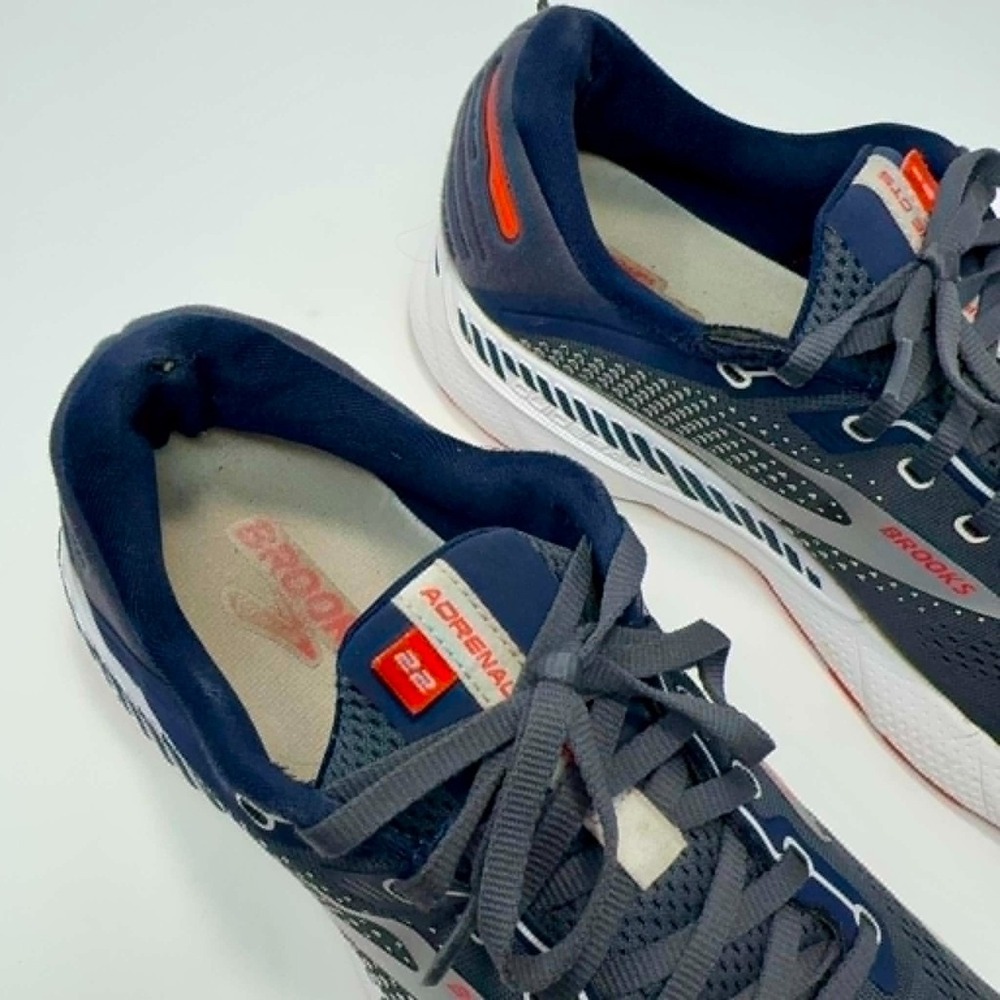 Brooks Adrenaline GTS 22 Running Shoes Men's 11D Navy Gray Orange 1103661D435 - Picture 5 of 10
